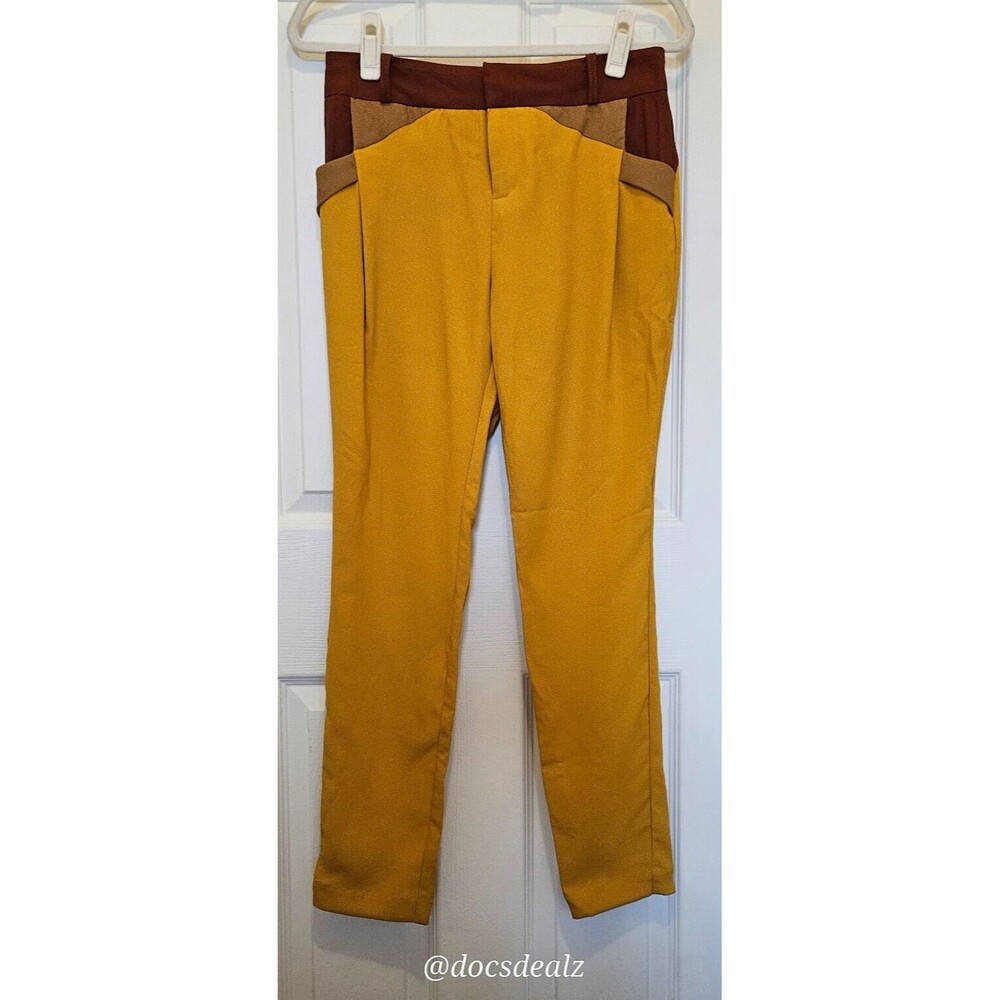 Vero Moda Classic Midi Slim Pants Gold Size Medium